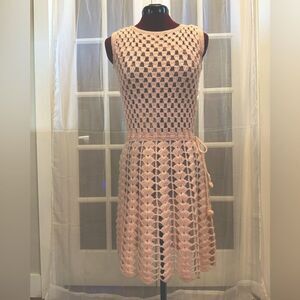 Vintage Crochet Peachy Pink Dress